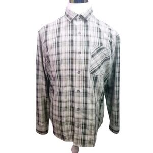 REI Men Plaid Long Sleeve Button Up Casual Shirt Size Large